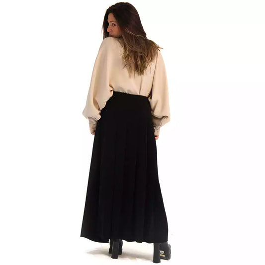 Belt pleated skirt