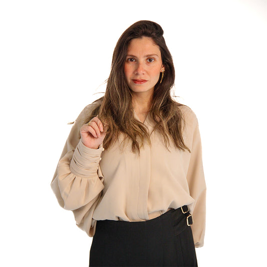 Elegant drape batwing blouse