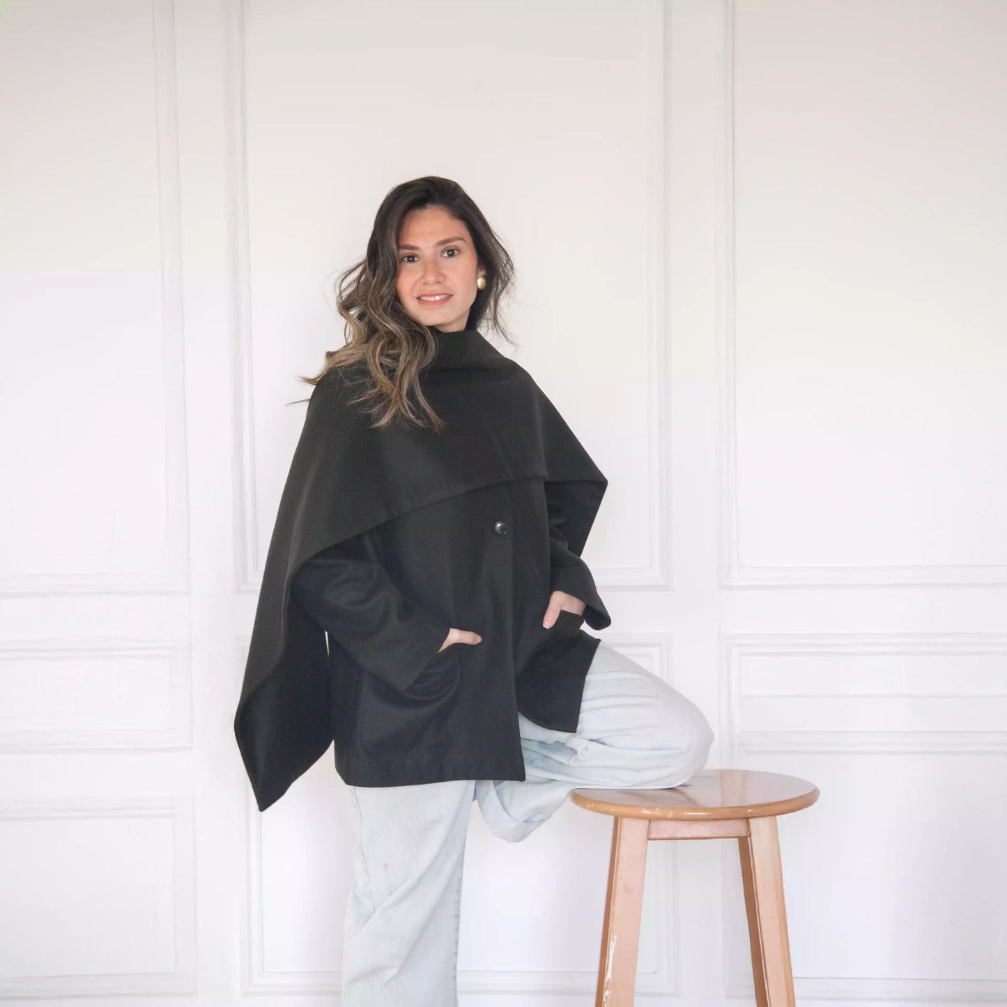 Jacket with scarf Olive