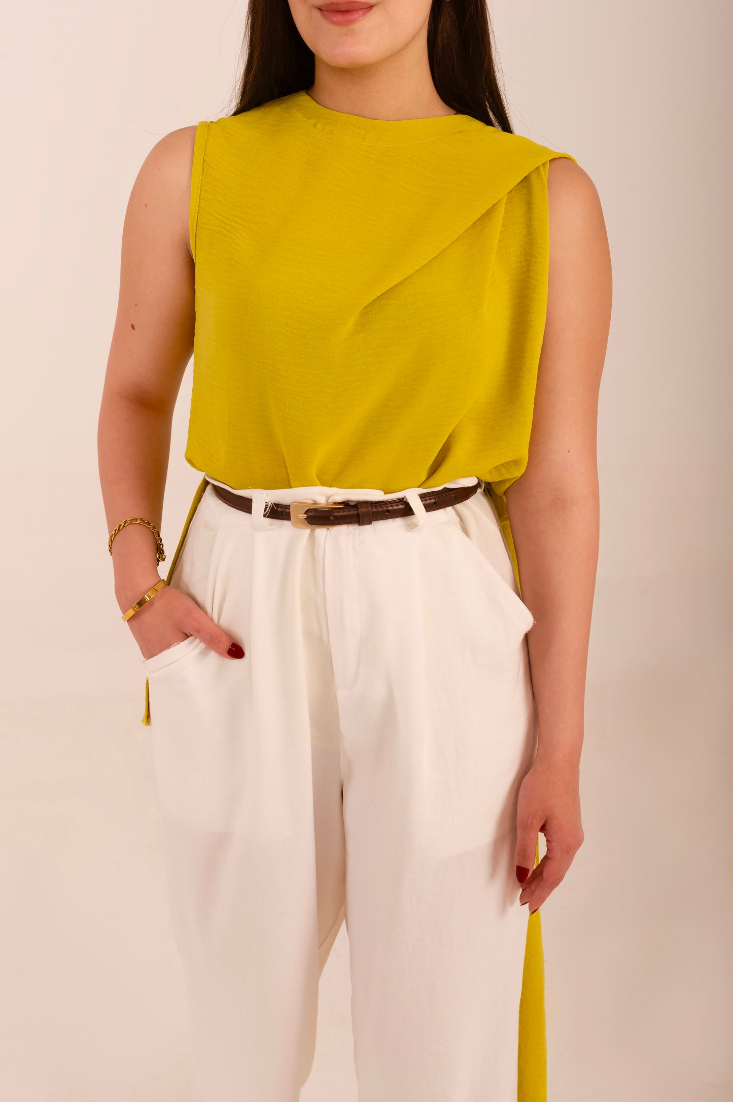 Sleeveless old money blouse