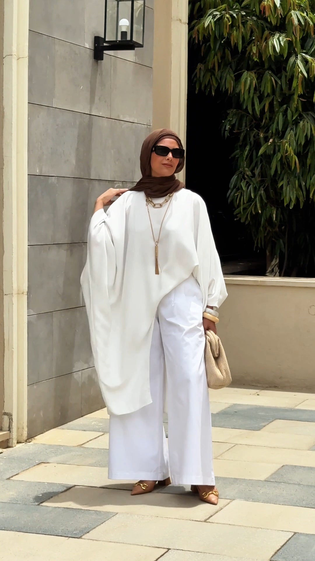 Asymmetrical offwhite Summer Blouse