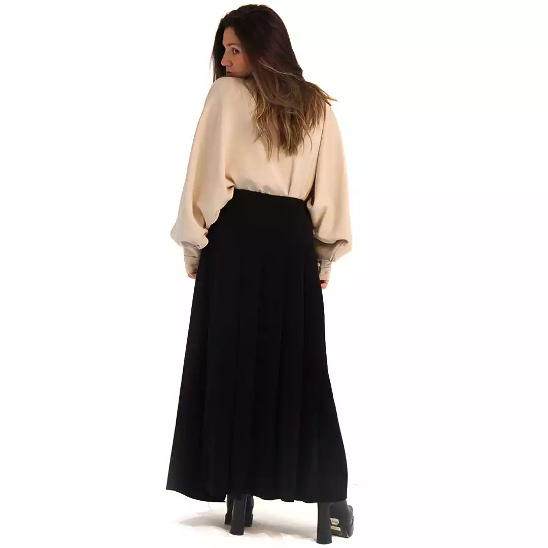 Belt pleated skirt