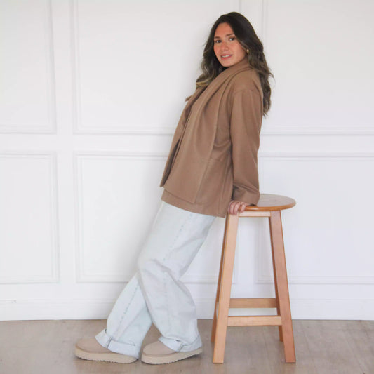 Jacket with scarf Beige