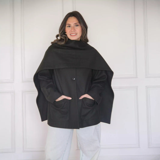 Jacket with scarf Olive