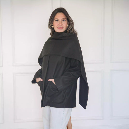 Jacket with scarf Olive