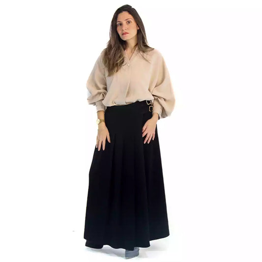 Belt pleated skirt