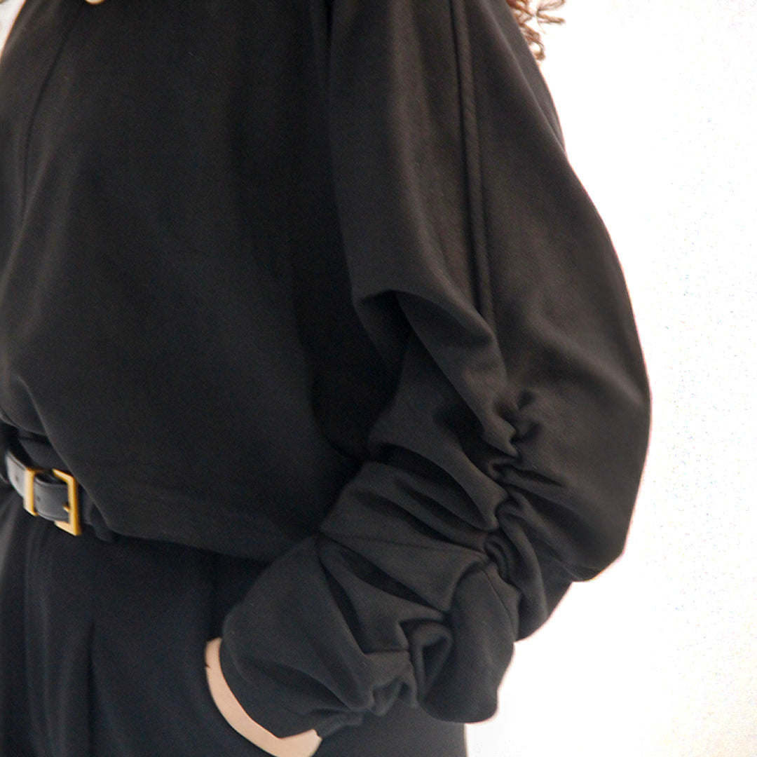 Black Suede chic blouse